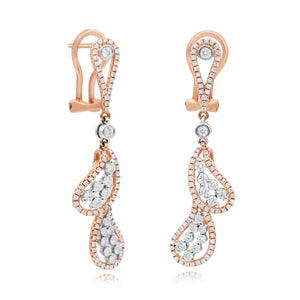 1.40ct Diamond Earrings set in 18KT White and Rose Gold / EF599A