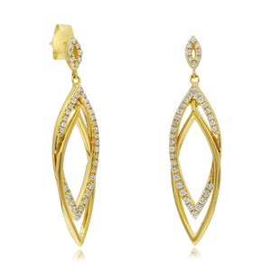 0.48ct Diamond Earrings set in 14KT Yellow Gold / FOER8155M