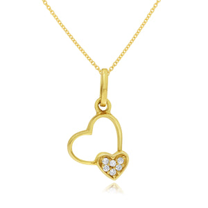 0.15ct Diamond Heart Pendant set in 14KT Yellow Gold / SP1D0668