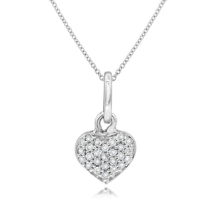 0.10ct Diamond Heart Pendant set in 14KT White Gold / SP1D4953