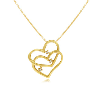 0.02ct Diamond Heart Pendant set in 14KT Yellow Gold / SP1D5327A - Povada Jewelry