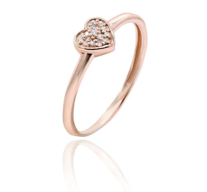 0.04ct Diamond Ring set in 14KT Rose Gold / R09932A2 - Povada Jewelry