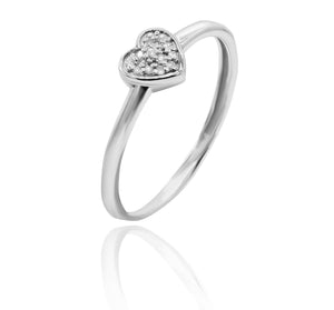 0.04ct Diamond Ring set in 14KT White Gold / R09932A4 - Povada Jewelry