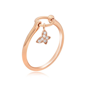 0.04ct Diamond Ring set in 18KT Rose Gold / AR15054 - Povada Jewelry
