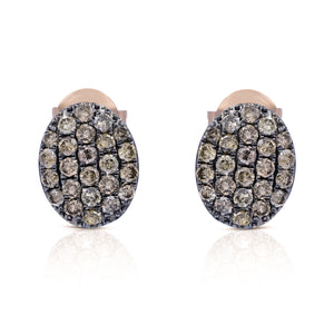 0.74ct Brown Diamond Earrings set in 14KT Rose Gold / E11380BRD