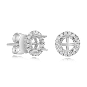 0.21ct Diamond Semi Mounts Earrings set in 14KT White Gold / EC184A4