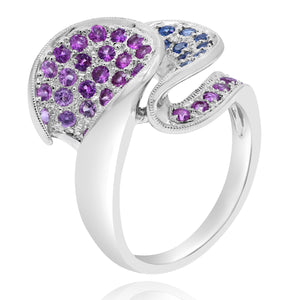 0.72ct Pink and 0.22ct Blue Sapphire Ring set in 18KT White Gold / GR0279
