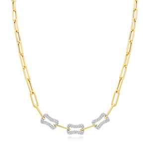 1.39ct Diamond Necklace set in 14KT Yellow and White Gold / NN416