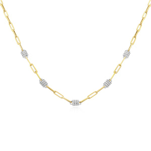1.36ct Diamond Necklace set in 14KT Yellow and White Gold / NN424