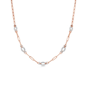 3.37ct Diamond Necklace set in 14KT White and Rose Gold / NN426