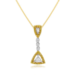 0.41ct White and 0.19ct Yellow Diamond Pendant set in 18KT White and Yellow / P6166