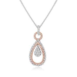 0.60ct Diamond Pendant set in 18KT White and Rose Gold / P6747
