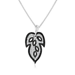 0.75ct White and 1.00ct Black Diamond Pendant set in 14KT White Gold / PD313B