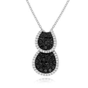 0.32ct White and 1.19ct Black Diamond Pendant set in 14KT White Gold / PD575B