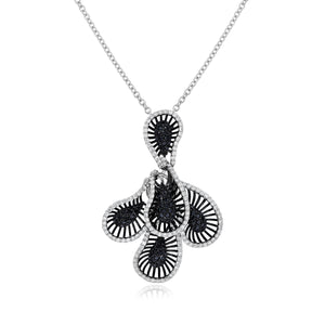 0.83ct White and 0.87ct Black Diamond Pendant set in 18KT White Gold / PD666