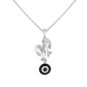0.13ct White and 0.15ct Black Diamond Pendant set in 14KT White Gold / PD862