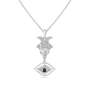 0.14ct White and 0.05ct Black Diamond Pendant set in 14KT White Gold / PD877
