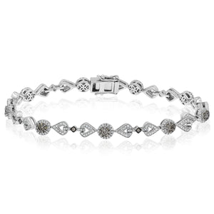 0.92ct White and 0.74ct Brown Diamond Bracelet set in 14KT White Gold / PLBL17252