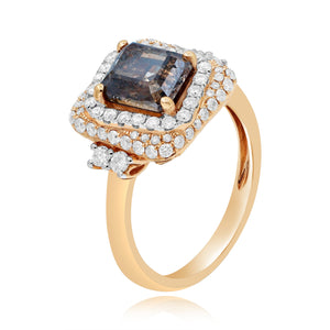 0.81ct White and 3.00ct Brown Diamond Ring set in 18KT Rose Gold / RF796
