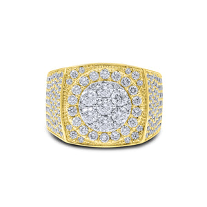 4.55ct Diamond Men's Ring set in 14KT Yellow Gold / RN403334A