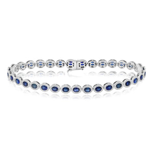 0.85ct Diamond and 6.32ct Sapphire Bracelet set in 14KT White Gold / BR400996B
