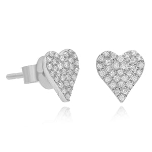 0.18ct Diamond Heart Earrings set in  14KT White Gold / E23290B3