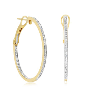 0.52ct Diamond Hoop Earrings set in 14KT Yellow Gold / EA2397Y