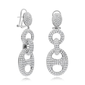 7.60ct Diamond Earrings set in 14KT White Gold / EA312D