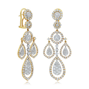 7.80ct Diamond Earrings set in 18KT White and Rose Gold / EE536E