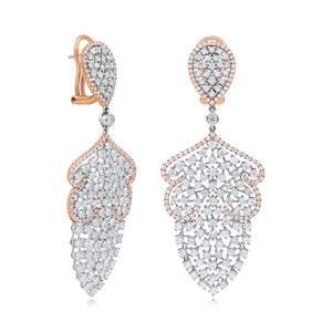 9.85ct Diamond Earrings set in 18KT White and Rose Gold / EF005