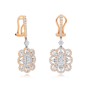 2.60ct Diamond Earrings set in 18KT Rose Gold / EF307A