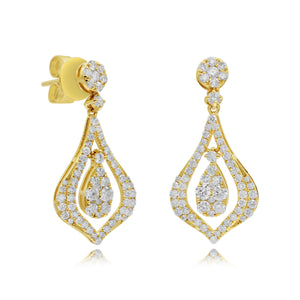 1.17ct Diamond Earrings set in 14KT Yellow Gold / EN745A