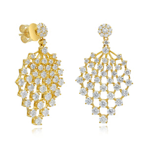 4.47ct Diamond Earrings set in 14KT Yellow Gold / EN751A