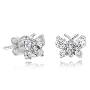 0.51ct Diamond Butterfly Stud Earrings set in 14KT White Gold /ER414065