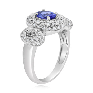 0.64ct Diamond and 0.70ct Tanzanite Ring set in 14KT Yellow Gold / GR0978T