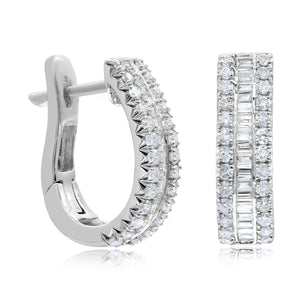 0.92ct Diamond  Hoop Earrings set in 14KT White Gold / HP401672