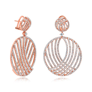 6.55ct Diamond Earrings set in 18KT Rose Gold / LO11E280