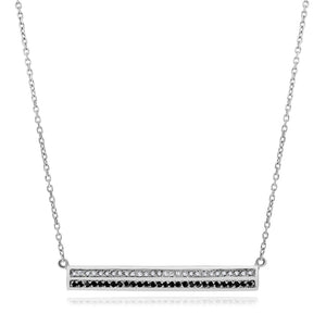 0.14ct Diamond and 0.16ct Black Diamond Necklace set in 14KT White Gold / NG662BLKA