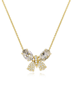 0.08ct Diamond and 0.69ct Morganite Necklace set in 14KT Yellow Gold / NL759A