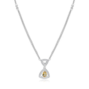 0.23ct Diamond and 0.34ct Citrine Necklace set in 14KT White Gold / NSC9359
