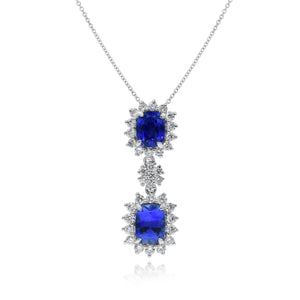 0.55ct Diamond and 1.96ct Sapphire Pendant set in 18KT White Gold / PN210A