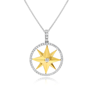 0.44ct Diamond Pendant set in 14KT White and Yellow Gold / PN675A