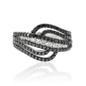 0.26ct White and 1.05ct Black Diamond Ring set in 14KT White Gold / RB386D