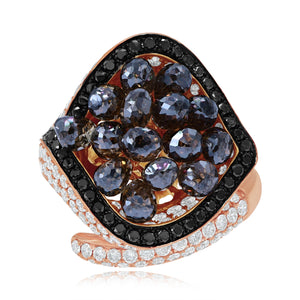 0.40ct Black, 1.95ct White and 7.46ct Fancy Diamond Ring set in 18KT Rose Gold / RC045