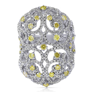 1.79ct White and 1.35ct Yellow Diamond Ring set in 18KT White Gold / RC253D