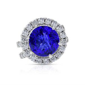 2.35ct Diamond and 8.23ct Tanzanite Ring set in 14KT White Gold / RE202A