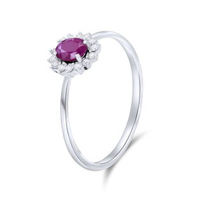 0.13ct Diamond and 0.46ct Ruby Ring set in 14KT White Gold / RN116911B