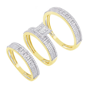 1.05ct Diamond 3pc Wedding Set in 14KT Yellow Gold / RN23281