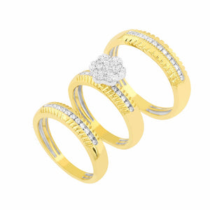 0.49ct Diamond 3pc Wedding Set in 14KT Yellow Gold / RN23758