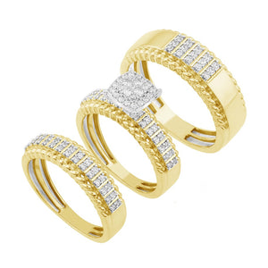 0.61ct Diamond 3pc Wedding Set in 14KT Yellow Gold / RN23759